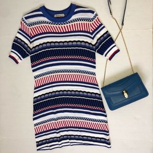 Sieshy Trendy Geometric Print Wool Dress L